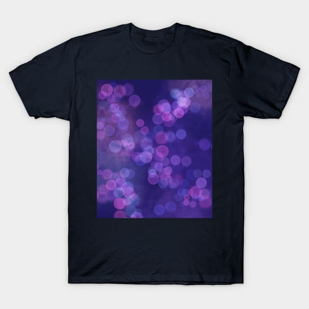 Deep Blue and Purple Cosmos Bubbles T-Shirt by GoneawayGames